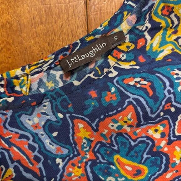 J. McLaughlin Womens Top Size S Modal Silk Floral Paisley Fairy Boho Peasant - Picture 5 of 11